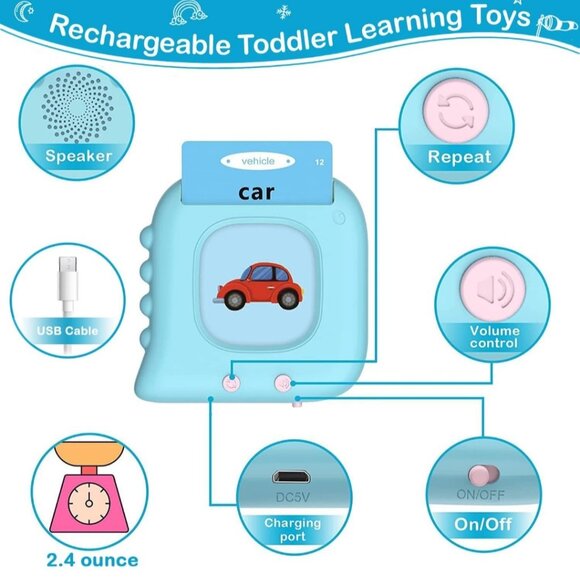 Pocket Flash Card Device- Sight Words- Speech Therapy Learning Tool- Sensory Toy - Picture 4 of 12